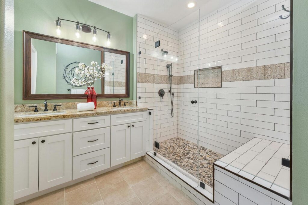 deep cleaning. bathroom, vanity, and shower. The best home cleaning services in Sloan Lake